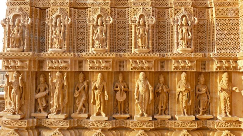  Ornate carvings of mandir ceilings, pillars and walls 