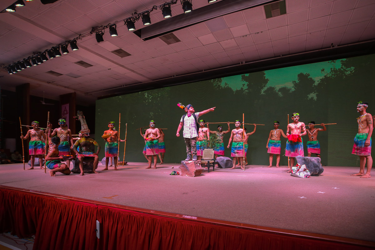 A skit presentation by children and karyakars