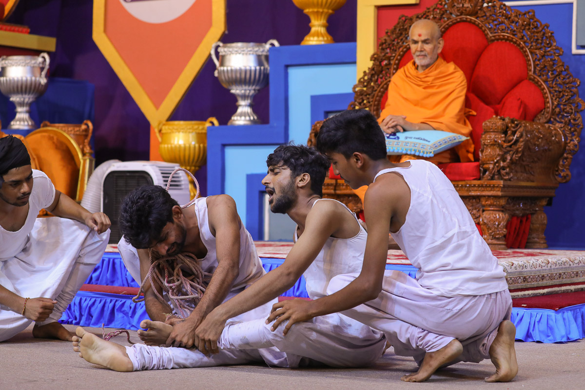 Youths present a drama