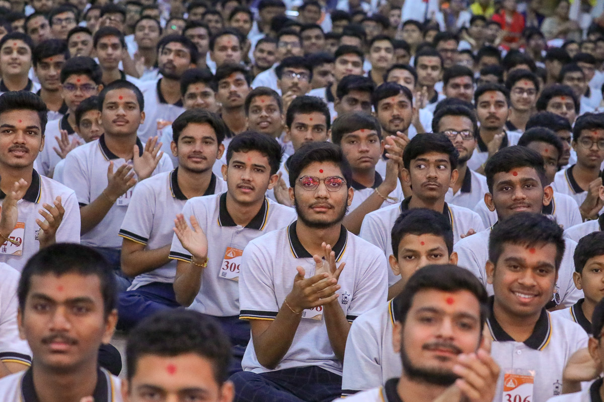 Youths during the assembly