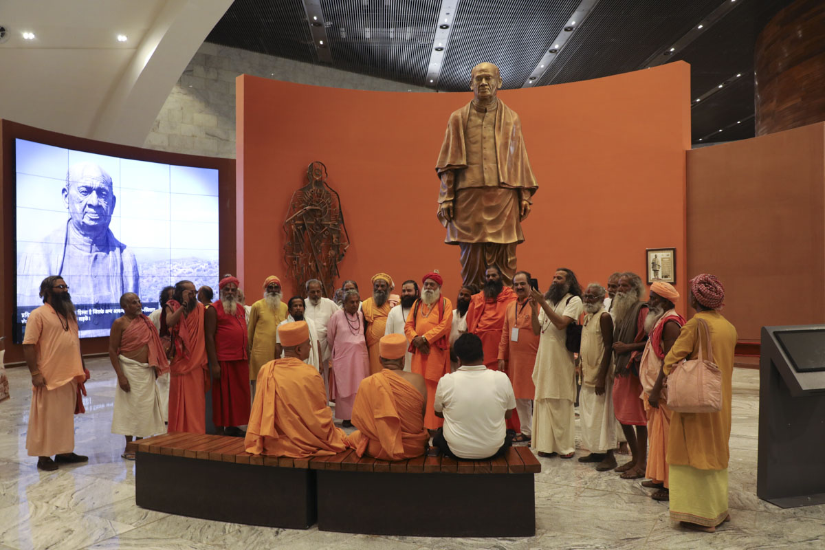 Sadhus and Mahants at an exhibition, The Statue of Unity, Kevadia