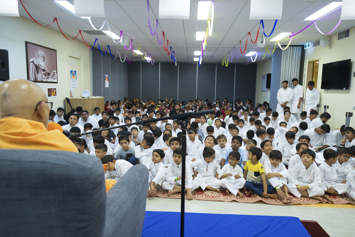 Children during the assembly