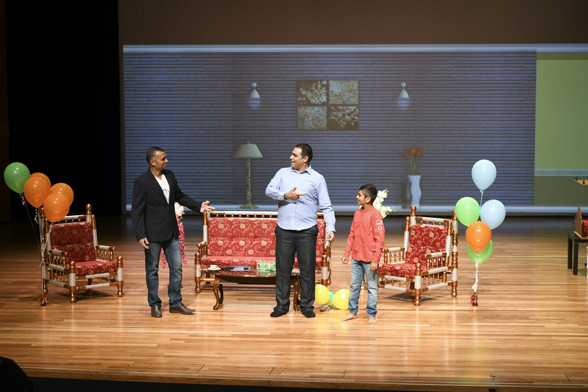 A skit presentation by youths and children