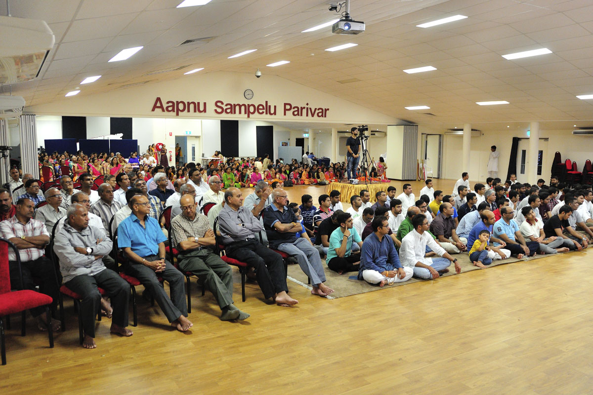 Devotees during the satsang shibir