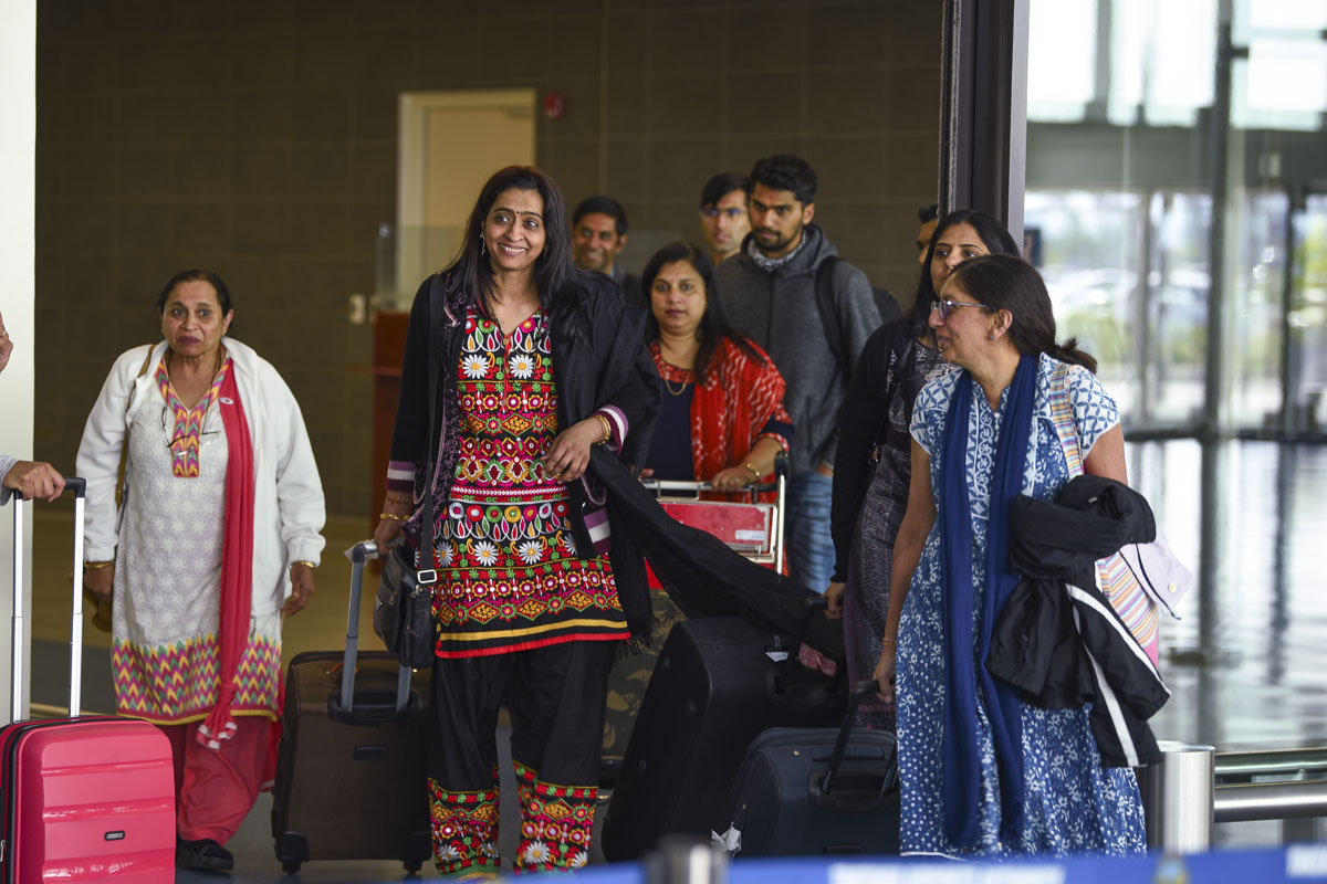 Karyakars arrive at the airport