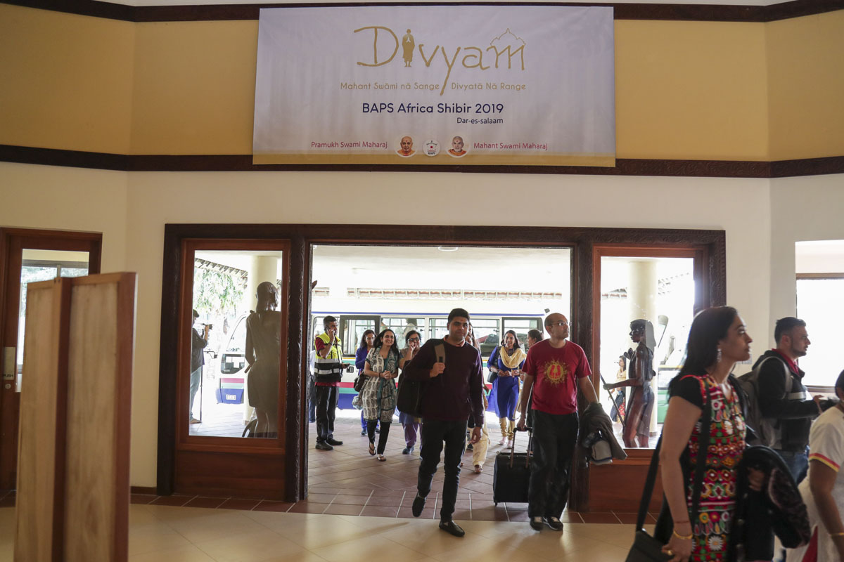 Karyakars arrive at White Sands Hotel and The Beach Resort, venue for the shibir