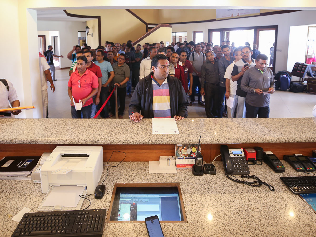 Karyakars check in for the Karyakar Shibir