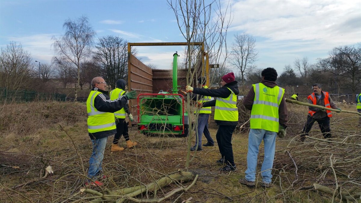 Volunteers clearing the site - March 2018