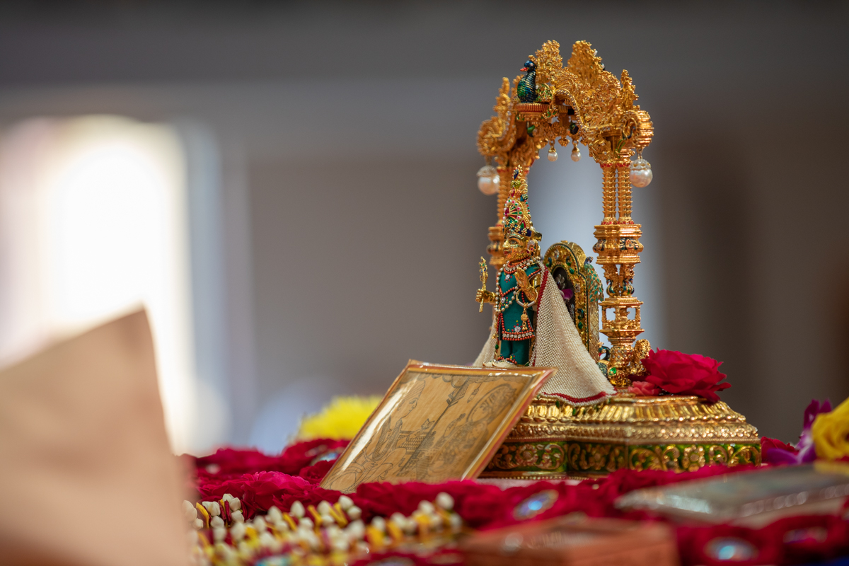 Shri Harikrishna Maharaj in Swamishri's daily puja