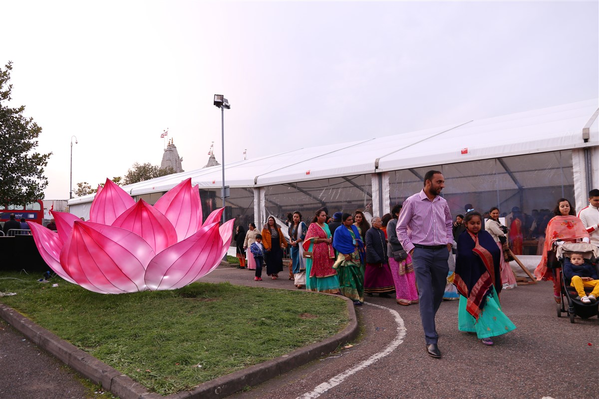 The 'Diwali Village' was set up in the grounds of The Swaminarayan School, opposite the Mandir