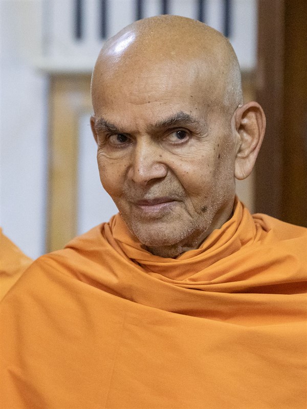 Swamishri in the rang mandap