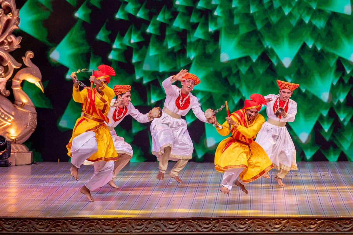 Youths perform a traditional dance