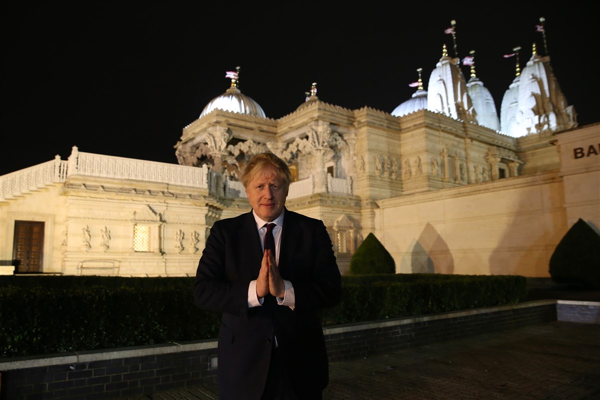 British Prime Minister Boris Johnson Visits London Mandir