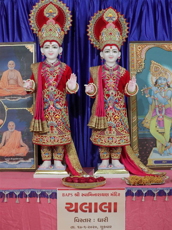 Murtis to be consecrated for the new BAPS Shri Swaminarayan Mandir in Chalala, Dhari