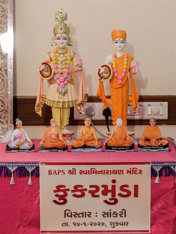 Murtis to be consecrated for the new BAPS Shri Swaminarayan Mandir in Kukarmunda, Sankari