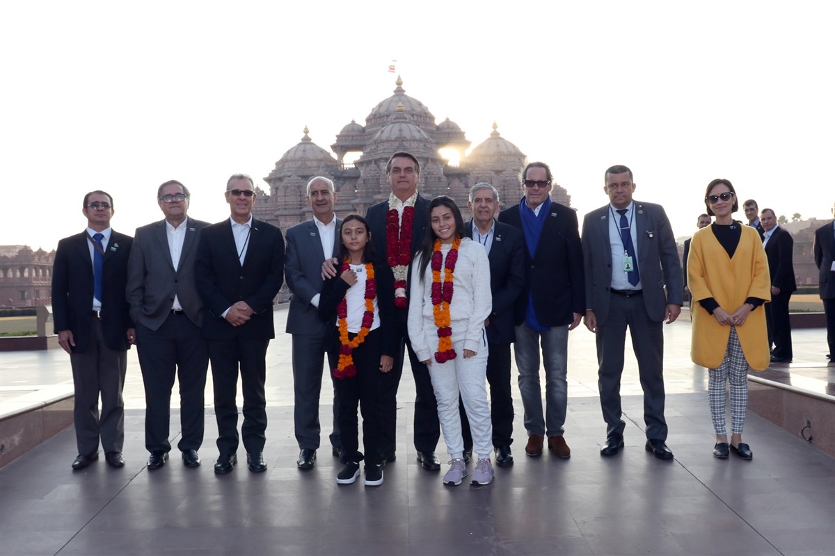 Brazilian President Jair Bolsonaro Visits Akshardham