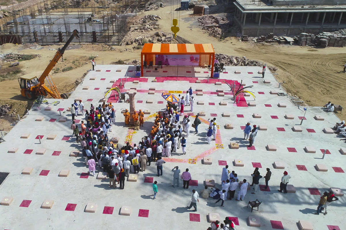 Placement of First Stone Pillar