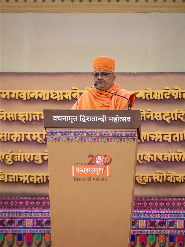 Bhadresh Swami addresses the assembly