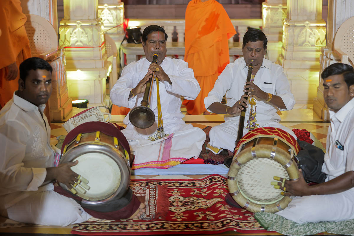 South Indian musicians play traditional music