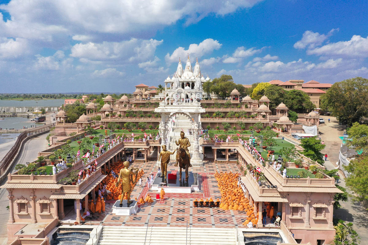 Aerial view of BAPS Shri Swaminarayan Mandir, Gadhada