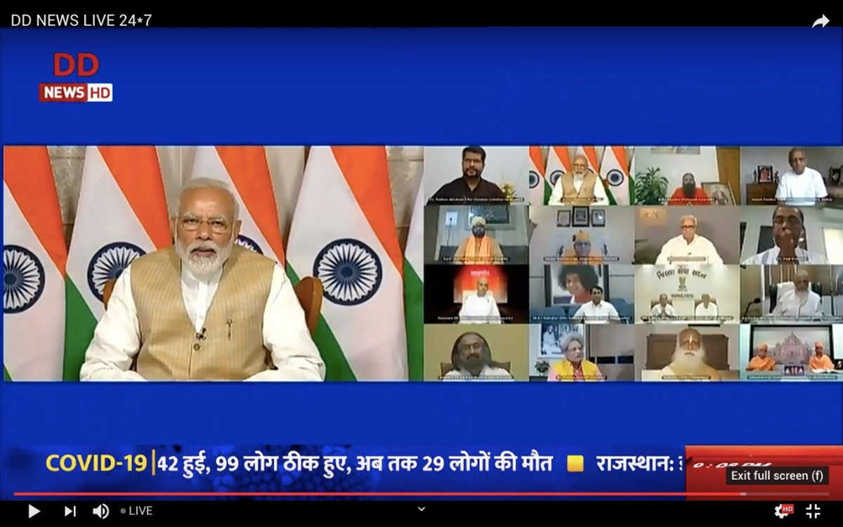 BAPS Participates in Video Conference of Spiritual Leaders with Prime Minister Modi, India