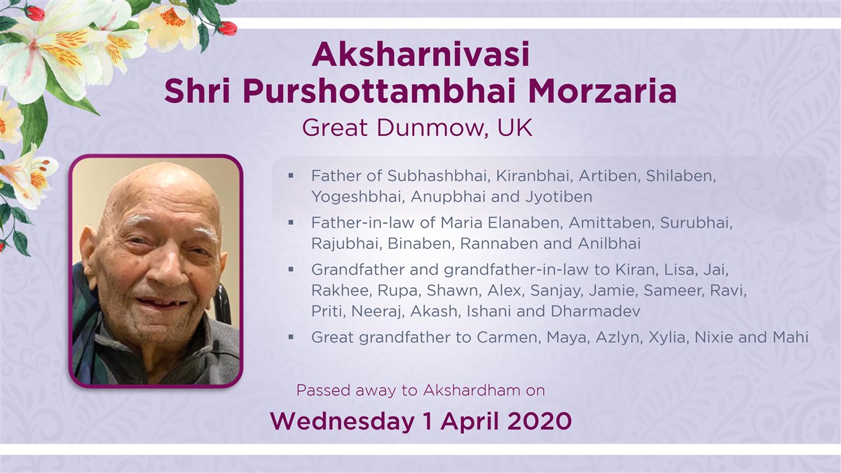 Each devotee who had passed away was introduced individually in this manner