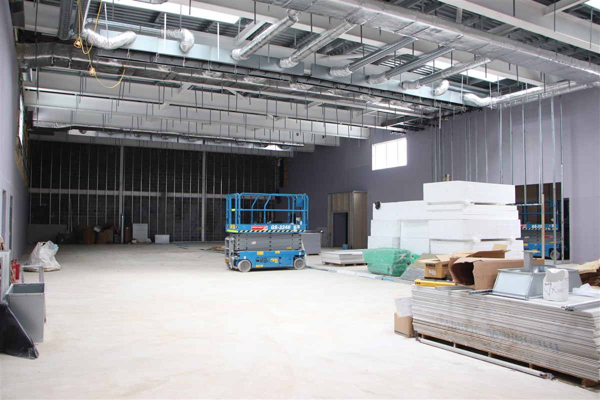 The mandir's interior is also taking shape