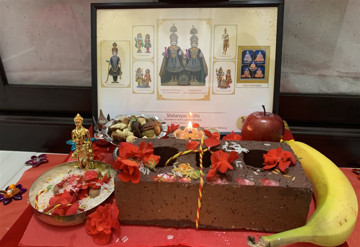 Devotees participating in the Shilayas Vidhi from their home