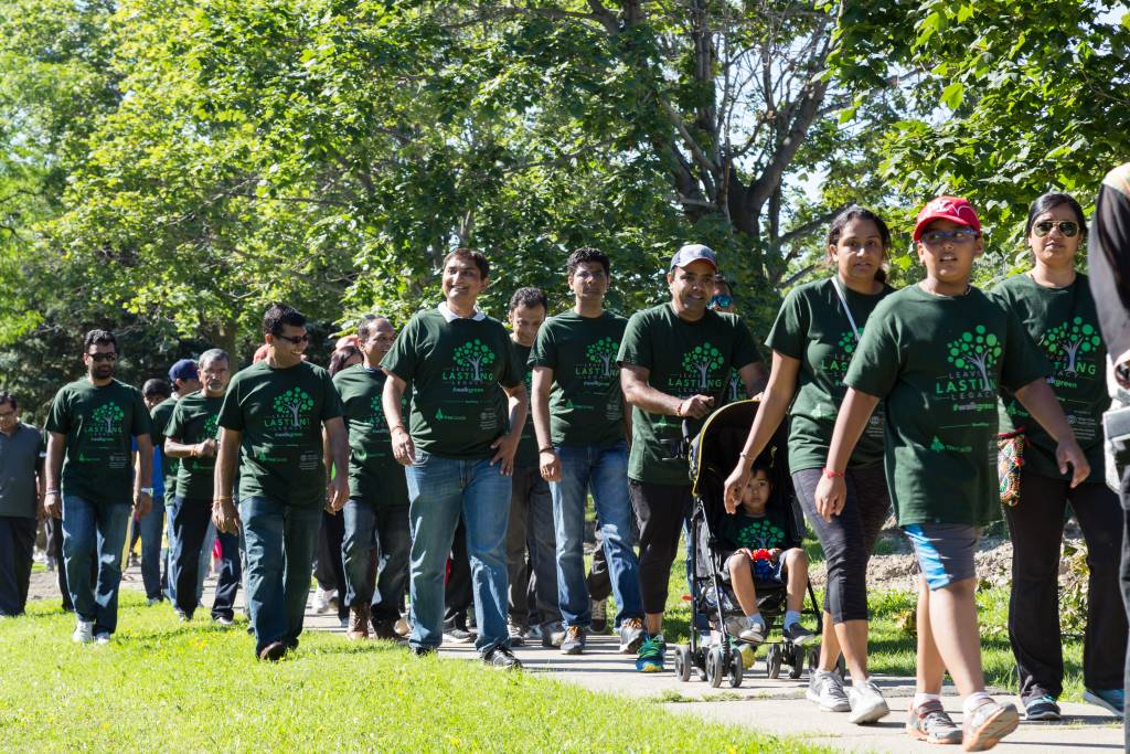 Devotees during a walkathon to promote environmental awareness, Canada