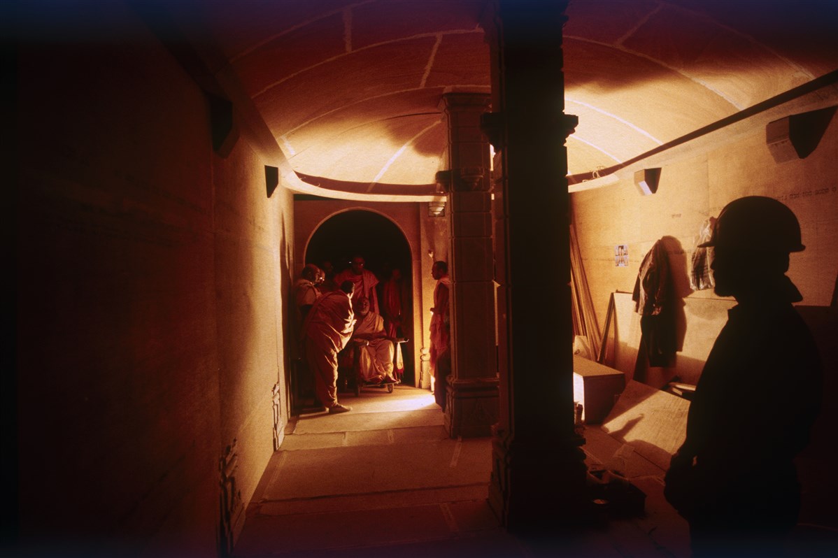Pramukh Swami Maharaj advises the need for an exhibition on the lower floor of the mandir, to help explain Hinduism to the wider community in Britain