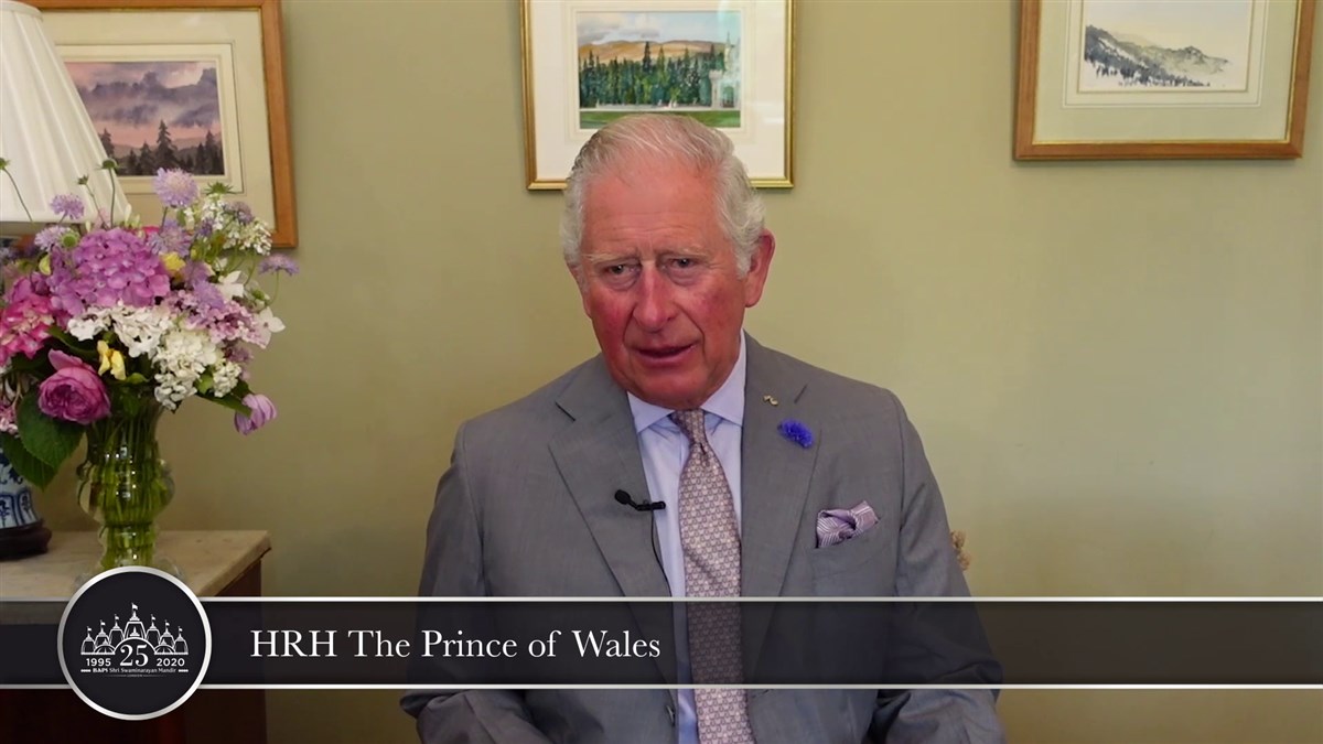 HRH The Prince of Wales sent a personal message of gratitude and congratulations to HH Mahant Swami Maharaj and the devotees of London Mandir on this momentous occasion