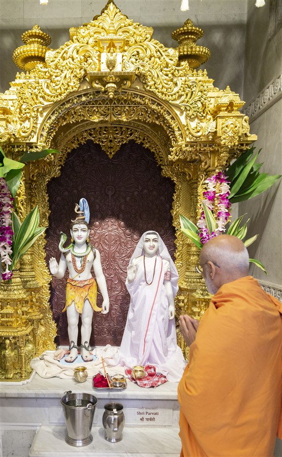 Swamis performed the patotsav cermony from inside the various shrines