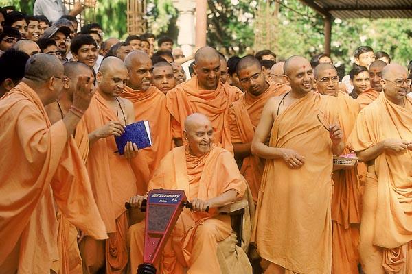 Swamishri in a happy divine mood  