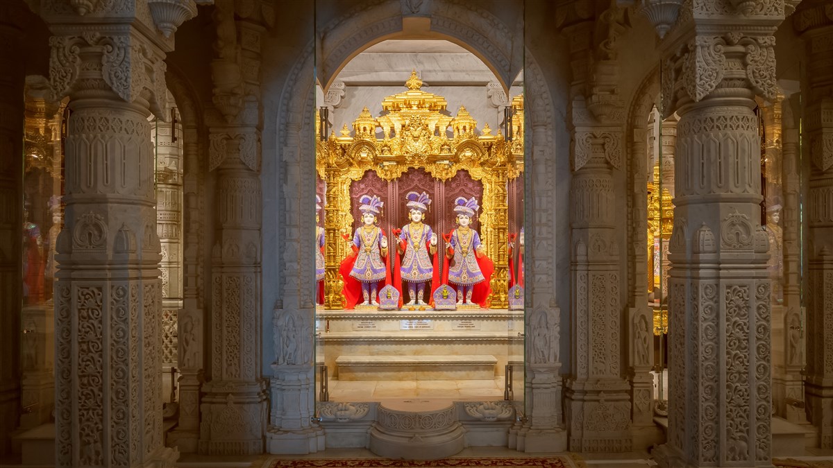 The Mandir is not just a beautiful building but the home of God, whose sacred images are enshrined in the upper sanctum of the Mandir