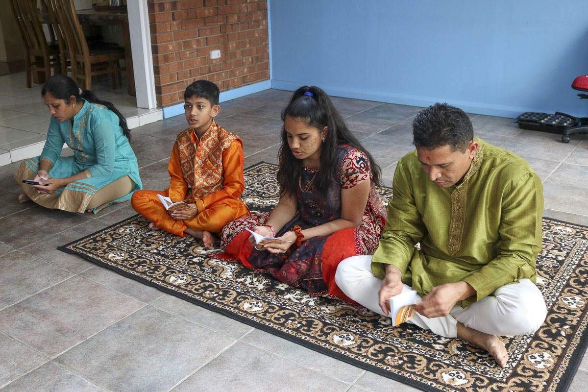 Devotees read 'Satsang Diksha'