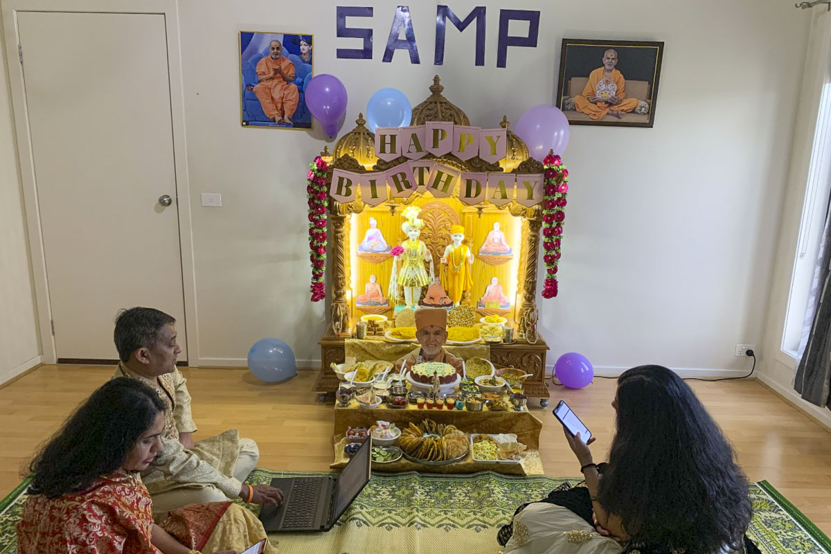 Devotees read 'Satsang Diksha'