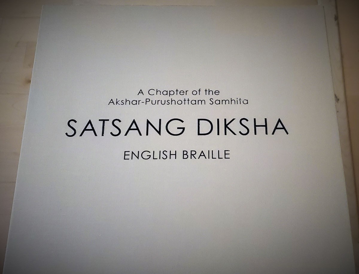 Satsang Diksha Scripture Transcribed into Braille
