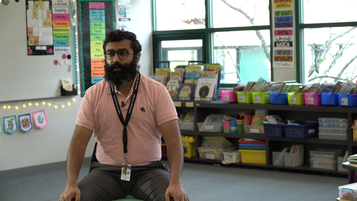 Kirtan Patel, Vice Principal at Heath Elementary School, shares his experience during the BAPS Campus Fellowship Virtual Diwali Celebration