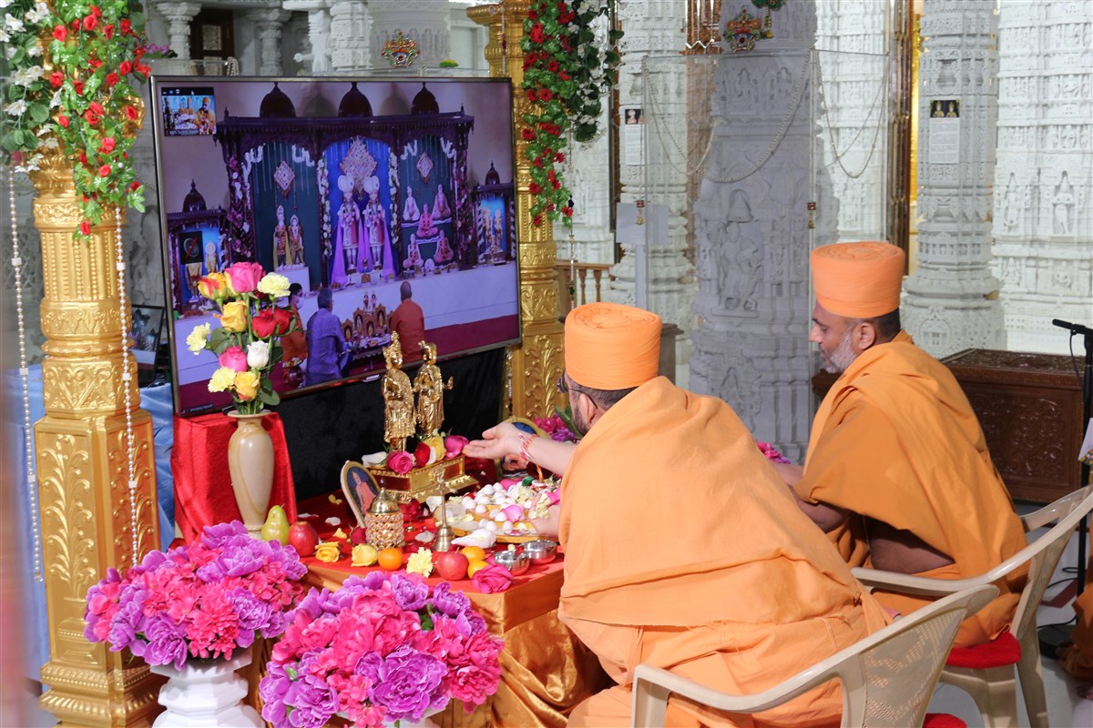 Ceremony at BAPS Shri Swaminarayan Mandir, Toronto