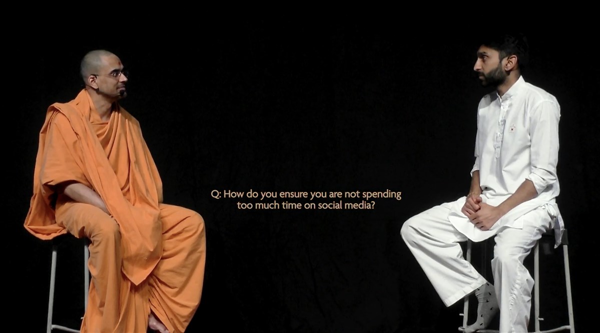 Paramtattvadas Swami interviewed a yuvak on how he uses social media judiciously for his career, family and Satsang seva