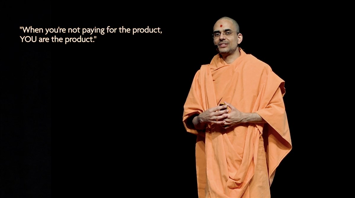 Paramtattvadas Swami presented on how to make the most of social media while avoiding its harmful consequences