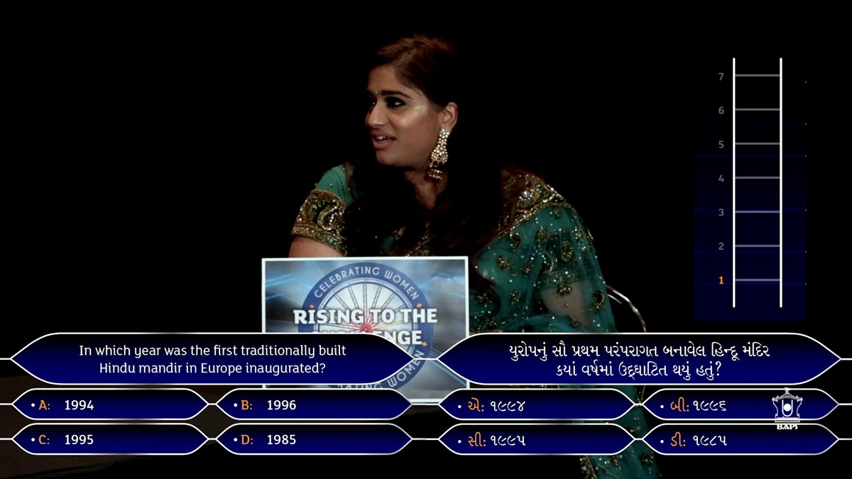 Various questions were posed to the contestant over the course of the gameshow
