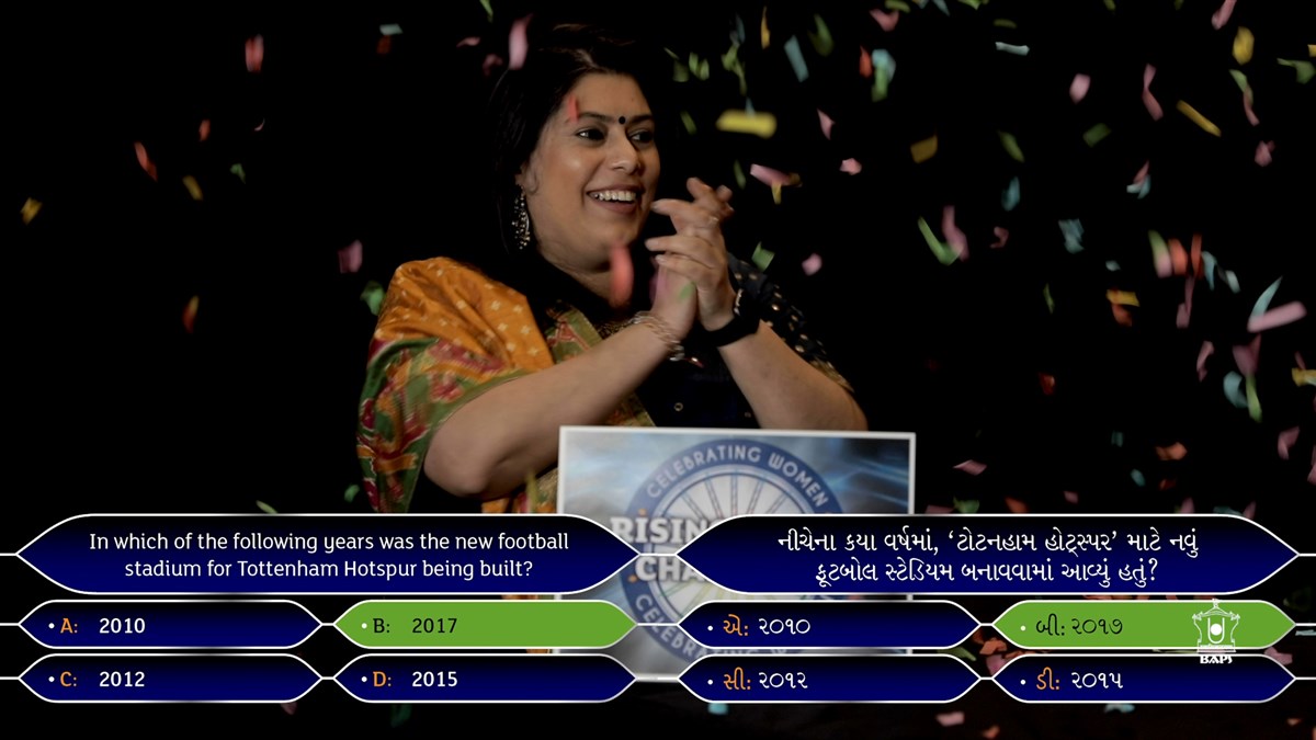 Dhruti ultimately won her dream prize on the 'Rising to the Challenge' gameshow
