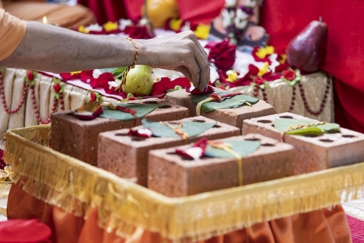 Pujan of the bricks to be placed in the gart