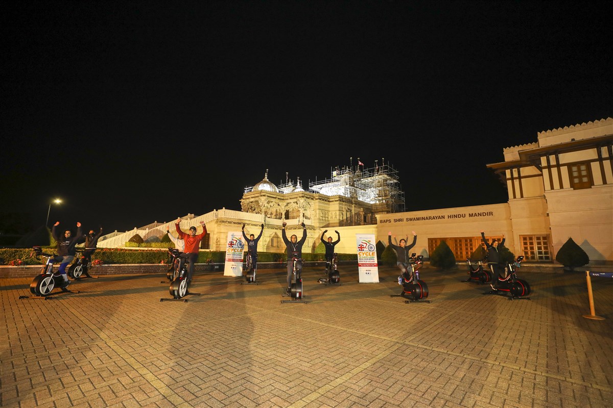 Riders celebrated every milestone reached on the relay journey from London to Delhi