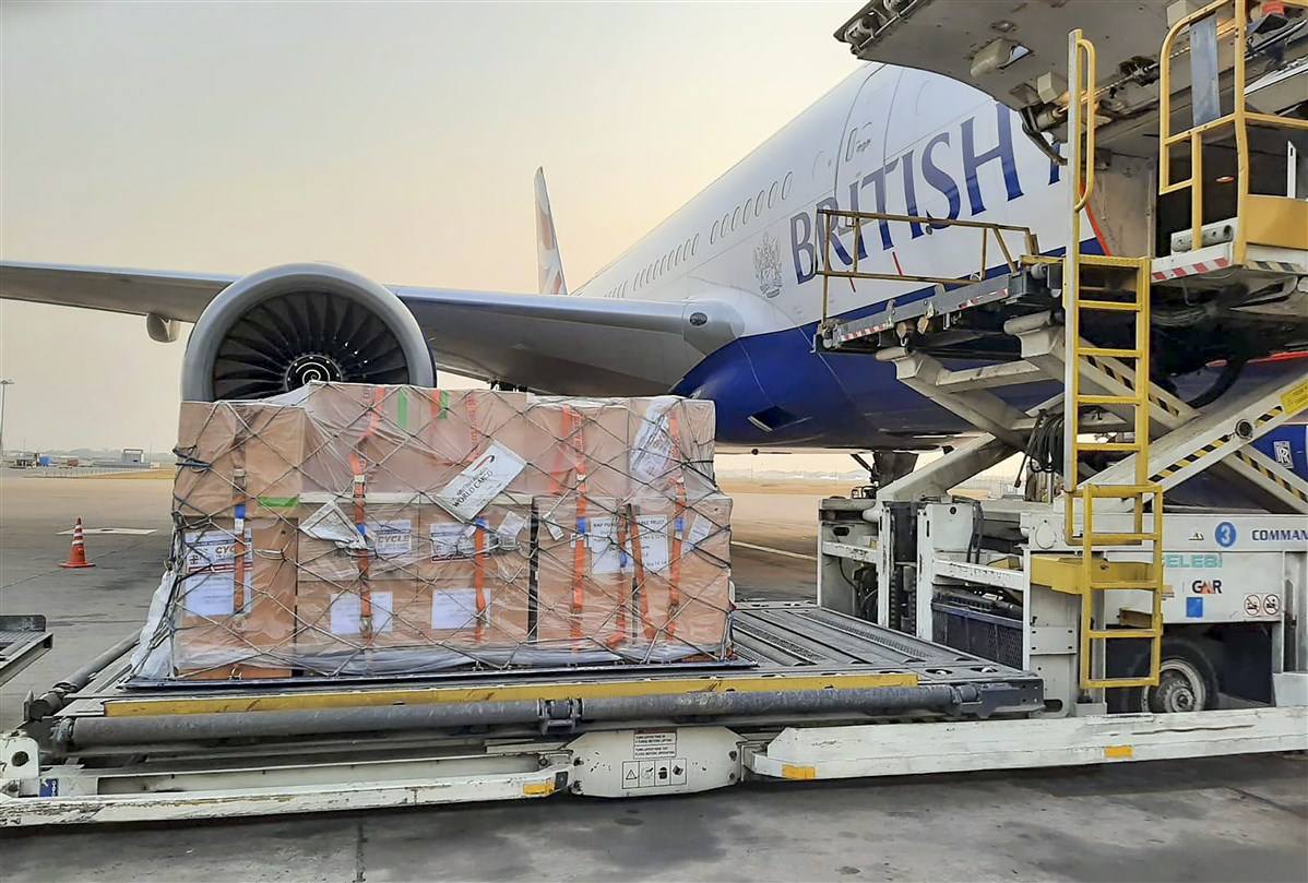 The consignment safely arrived at Delhi Airport the following morning, on Thursday 6 May 2021