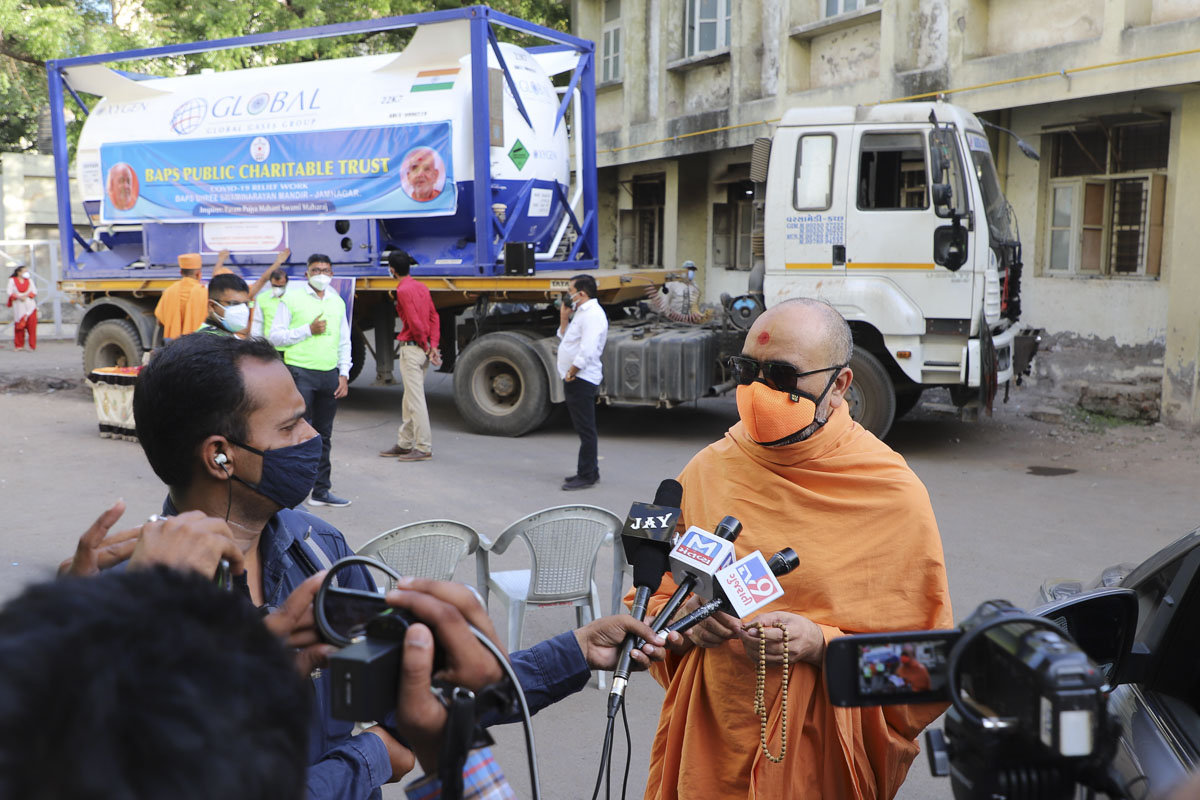 Dharmanidhi Swami addresses the local media