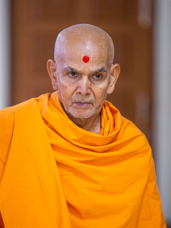 Swamishri during his walk in the morning