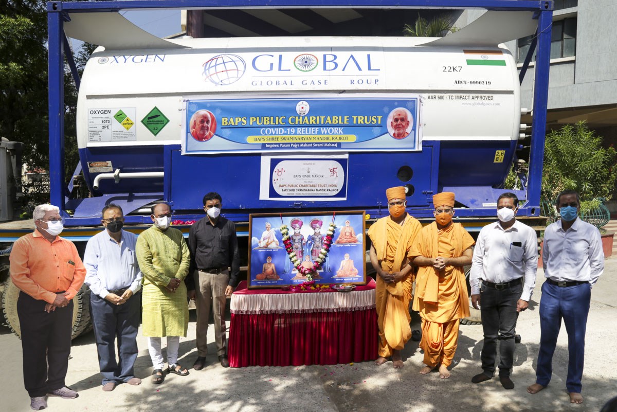 Sadhus and community leaders pray for the well-being of all