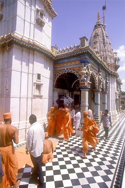  In the mandir pradakshina